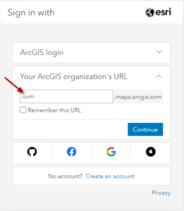 ArcGIS organization URL